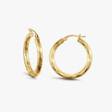 9ct Yellow Gold Zebra Hoop Earrings