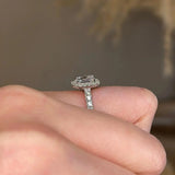 "Abigail" Octagon Halo Emerald Cut Diamond Shoulder Engagement Ring HAEC05 - HEERA DIAMONDS