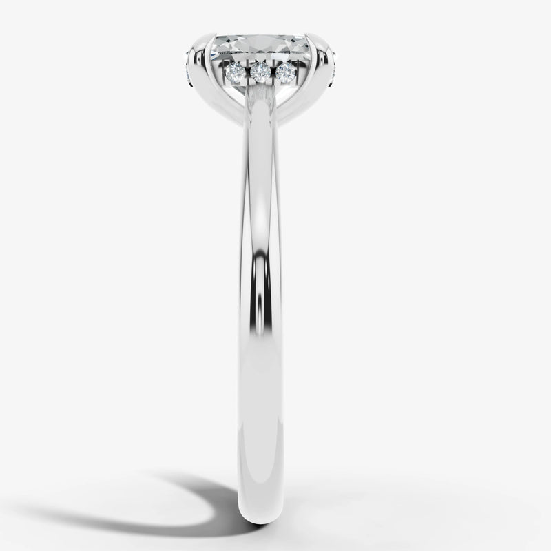 "Addison" Hidden Under Halo 2.50 Carat Oval Cut Diamond Yellow Gold Engagement Ring UHOC06 HEERA DIAMONDS