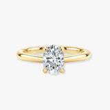 "Addison" Hidden Under Halo 2.50 Carat Oval Cut Diamond Yellow Gold Engagement Ring UHOC06