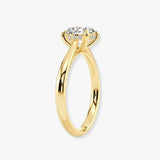 "Addison" Hidden Under Halo 2.50 Carat Oval Cut Diamond Yellow Gold Engagement Ring UHOC06