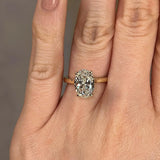 "Addison" Hidden Under Halo Oval Cut Diamond Yellow Gold Engagement Ring - HEERA DIAMONDS