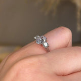 "Adelaide" Oval Three Stone Trilogy Diamond Engagement Ring 3SOC07 - HEERA DIAMONDS