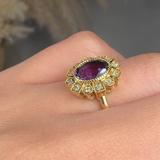 "Alvoriae" Amethyst 1.5 Carat Oval Cut Lab Grown Diamond Engagement Ring HLR1952 HEERA DIAMONDS
