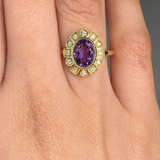 "Alvoriae" Amethyst 1.5 Carat Oval Cut Lab Grown Diamond Engagement Ring HLR1952 HEERA DIAMONDS