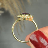 "Alvoriae" Amethyst 1.50 Carat Oval Cut Lab Grown Diamond Engagement Ring HLR1952 HEERA DIAMONDS
