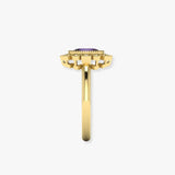 "Alvoriae" Amethyst 1.50 Carat Oval Cut Lab Grown Diamond Engagement Ring HLR1952