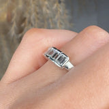 "Amelisse" 1.07 Carat Emerald Cut Natural Diamond Half Eternity Ring MDR3825
