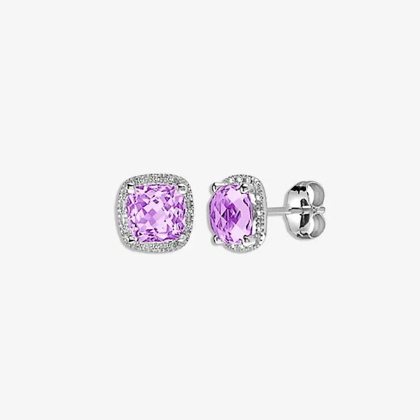 Amethyst Drop Earrings in 9k White Gold HEERA DIAMONDS