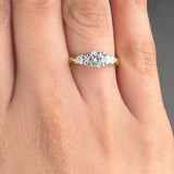 "Amorae" 0.76 Carat Round Cut Natural Diamond Trilogy Engagement Ring MDR4169