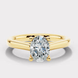 "Anastasia" Gold 2.25 Carat Oval Cut Hidden Under Halo Secret Gemstone Diamond Engagement Ring