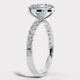 "Angy" 3 Carat Oval Cut Diamond Pave Set Diamond Shoulders Engagement Ring HEERA DIAMONDS