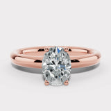 "Olyra" 1 Carat Oval Cut Diamond Hidden Under Halo Engagement Ring UHOC01