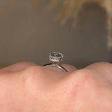 "Arden" Oval Cut Diamond Hidden Under Halo Engagement Ring UHOC01 - HEERA DIAMONDS