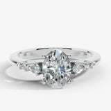 "Arianna" 2 Carat Oval Cut Diamond Shoulders Engagement Ring HEERA DIAMONDS