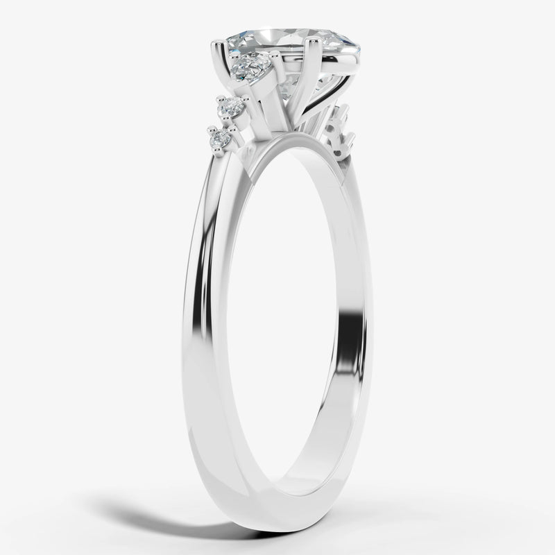 "Arianna" 2 Carat Oval Cut Diamond Shoulders Engagement Ring HEERA DIAMONDS