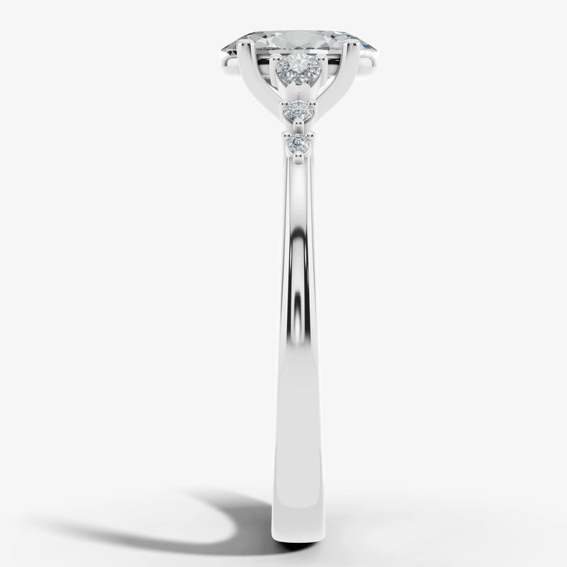 "Arianna" 2 Carat Oval Cut Diamond Shoulders Engagement Ring HEERA DIAMONDS