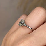 "Arianna" Oval Cut Diamond Shoulders Engagement Ring - HEERA DIAMONDS