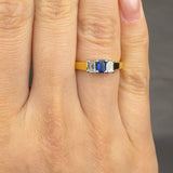 "Armonelle" 0.53 Carat Emerald Cut Natural Diamond Trilogy Engagement Ring MSR652