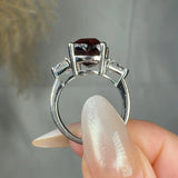 "Arvessa" Pink Tourmaline 5.77 Carat Cushion Cut Diamond Trilogy Engagement Ring HLR54 HEERA DIAMONDS