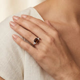"Arvessa" Pink Tourmaline 5.77 Carat Cushion Cut Lab Grown Diamond Trilogy Engagement Ring HLR54