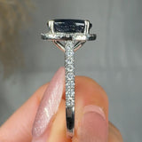 "Arvion" Blue Sapphire 3.4 Carat Oval Cut Diamond Shoulder Engagement Ring HM1469 HEERA DIAMONDS
