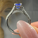 "Arzelle" Tanzanite 0.9 Carat Round Cut Diamond Shoulder Engagement Ring TAMARA HM1 HEERA DIAMONDS