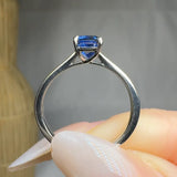 "Arzoya" Blue Sapphire 1.15 Carat Emerald Cut Natural Diamond Shoulder Engagement Ring HR1253 HEERA DIAMONDS