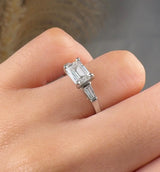 "Ascot" 1.8 Carat Emerald Cut Trilogy Engagement Ring HLM454 HEERA DIAMONDS