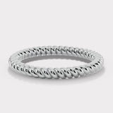 "Aspen" Minimalist Twisted Rope Contemporary Eternity Ring ET72