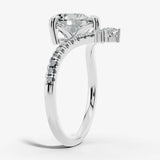 "Aster" Pear Cut 2.5 Carat Diamond Shoulder Platinum Engagement Ring HEERA DIAMONDS