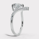 "Aster" Pear Cut 2.5 Carat Diamond Shoulder Platinum Engagement Ring HEERA DIAMONDS