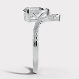 "Aster" Pear Cut 2.5 Carat Diamond Shoulder Platinum Engagement Ring HEERA DIAMONDS