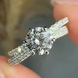 "Aurelix" 0.51 Carat Round Cut Natural Diamond Shoulder Engagement Ring HM315 HEERA DIAMONDS