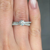 "Aurelix" 0.51 Carat Round Cut Natural Diamond Shoulder Engagement Ring HM315