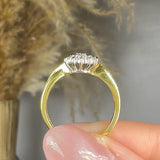 "Aurovine" 0.27 Carat  Round Cut Natural Diamond Shoulder Cluster Engagement Ring MDR3906