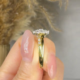 "Aurovine" 0.27 Carat  Round Cut Natural Diamond Shoulder Cluster Engagement Ring MDR3906