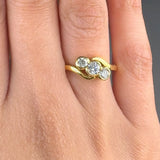 "Aurovine" 0.54 Carat Round Cut Natural Diamond Trilogy Engagement Ring MDR74