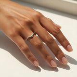"Aveline" Pear & Round Cut 0.28 Carat Diamond Half Eternity Ring ET84