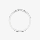 "Aveline" Pear & Round Cut 0.28 Carat Diamond Half Eternity Ring ET84