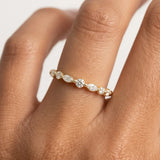 "Avelisse" 0.5 Carat Round Cut & Marquise Cut Diamond Half Eternity Ring ET118