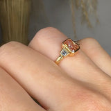 "Avelix" Pink 1.03 Carat Radiant Cut Trilogy Lab Grown Diamond Engagement Ring HLR448
