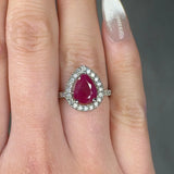 "Avelora" 2.04 Carat Pear Cut Diamond Shoulder Engagement Ring HR1499 HEERA DIAMONDS