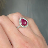 "Avelora" 2.04 Carat Pear Cut Diamond Shoulder Engagement Ring HR1499 HEERA DIAMONDS