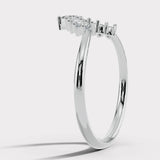"Avena" Floral Pear Cut Centre 0.30ct Diamond V Shape Eternity Ring ET30