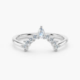 "Avena" Floral Pear Cut Centre 0.30ct Diamond V Shape Eternity Ring ET30