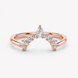 "Avena" Floral Pear Cut Centre 0.30ct Diamond V Shape Eternity Ring ET30