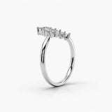 "Avena" Floral Pear Cut Centre 0.30ct Diamond V Shape Eternity Ring ET30