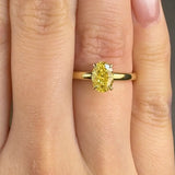 "Avenoir" Yellow 1.04 Carat Oval Cut Lab Grown Diamond Shoulder Engagement Ring HLR440