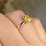 "Avenoir" Yellow 1.04 Carat Oval Cut Lab Grown Diamond Shoulder Engagement Ring HLR440